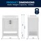 Merrick Lane Vigo Bathroom Vanity with Ceramic Sink, Carrara Marble Finish Countertop, Storage Cabinet with Soft Close Doors and Open Shelf